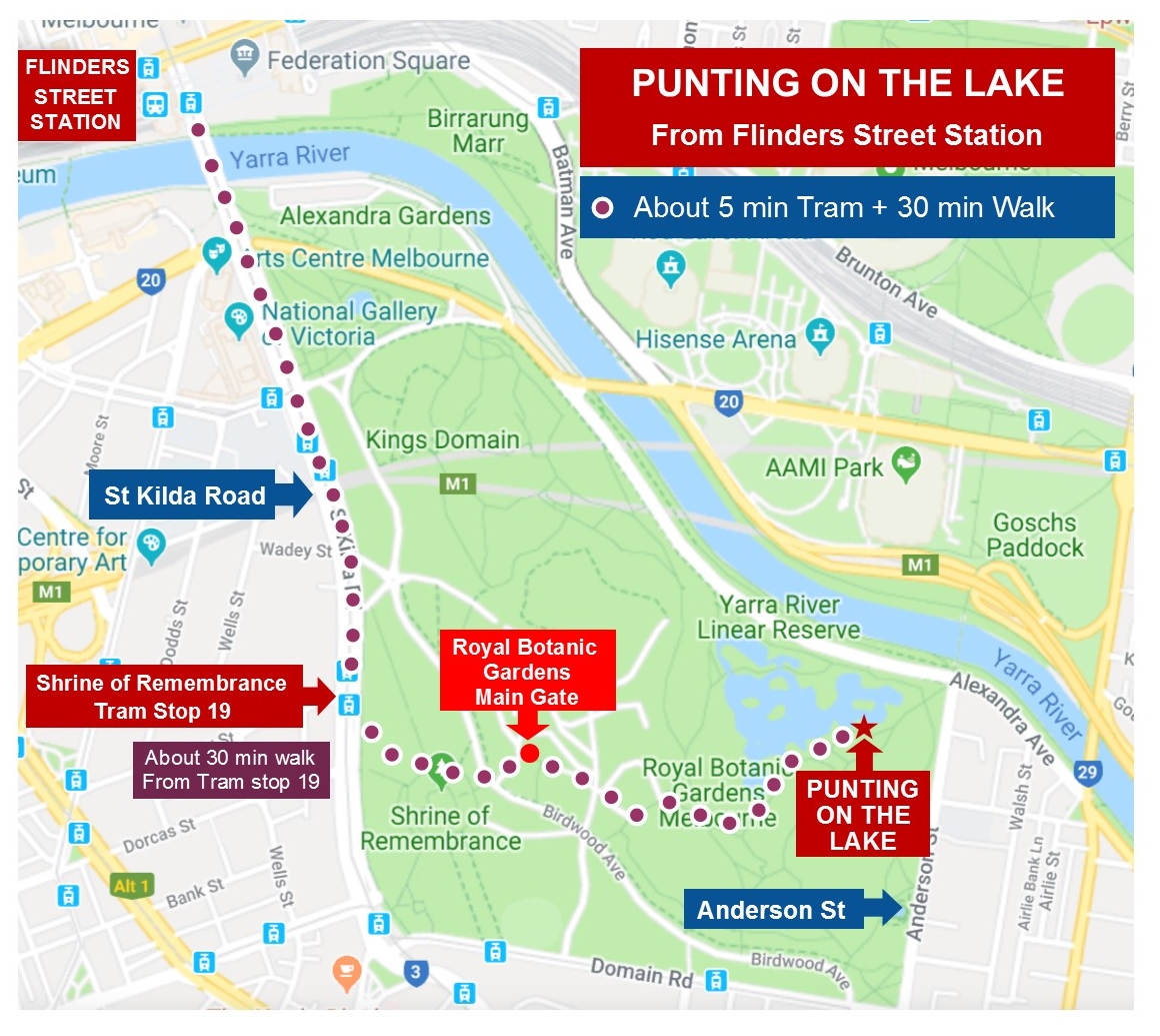 Alexandra Gardens Map  Melbourne, St kilda, River queen